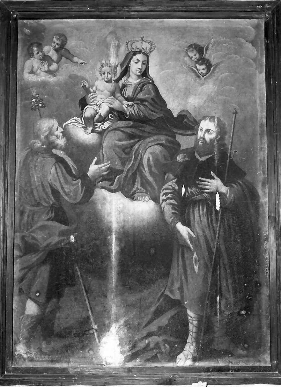 Madonna col Bambino tra San Giuseppe e San Rocco, Madonna con Bambino e Santi (dipinto, opera isolata) - ambito calabrese (fine/inizio secc. XVII/ XVIII)