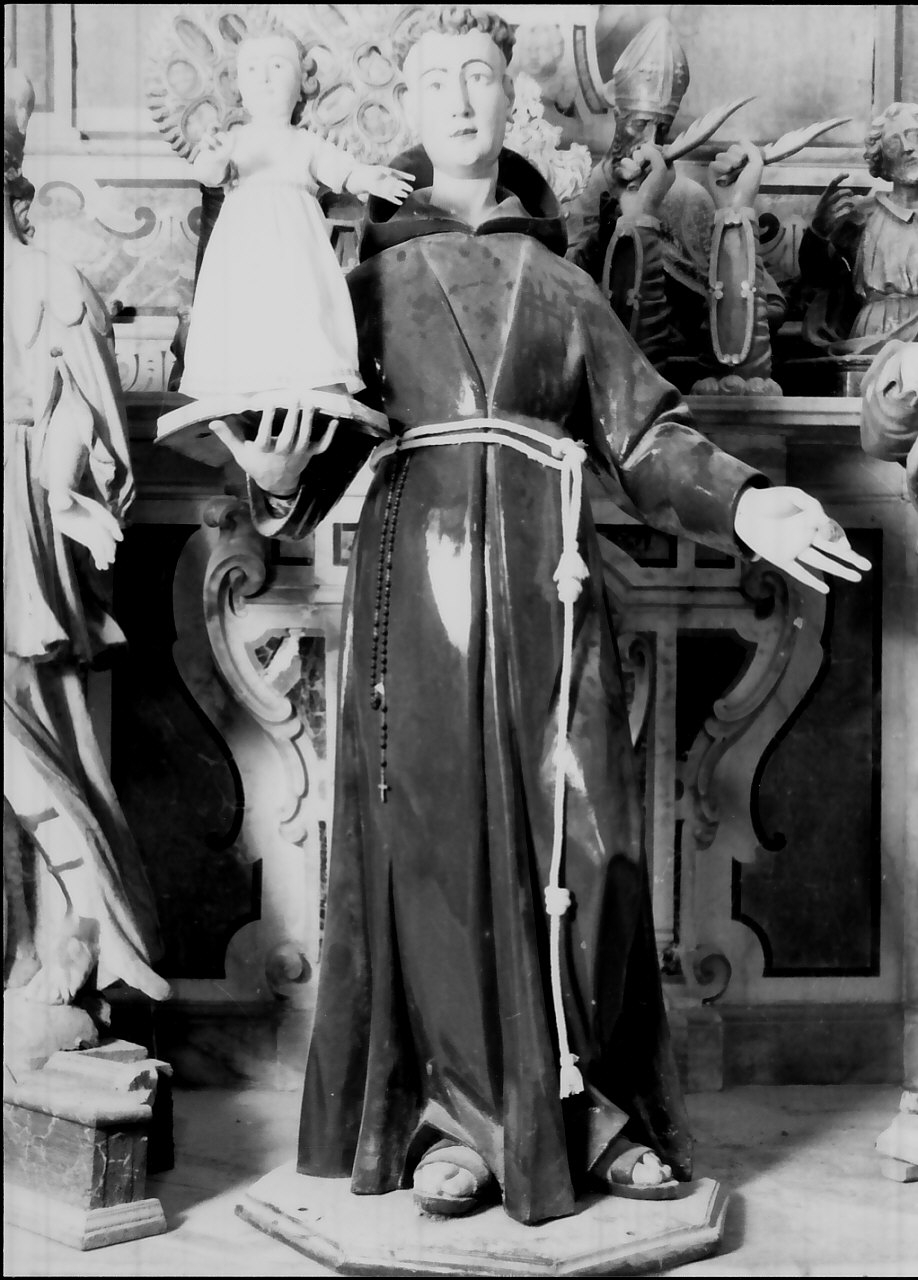 Sant'Antonio da Padova con il bambino (statua, opera isolata) - bottega calabrese (fine/inizio secc. XVII/ XVIII)