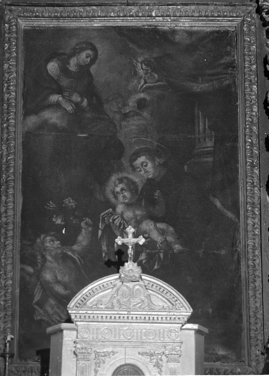 Sant'Antonio da Padova con il bambino e la Madonna (dipinto, opera isolata) - ambito Italia meridionale (prima metà sec. XVIII)