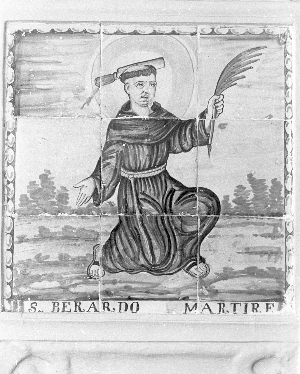 San Bernardo martire (formella, elemento d'insieme) - ambito siciliano (inizio sec. XIX)