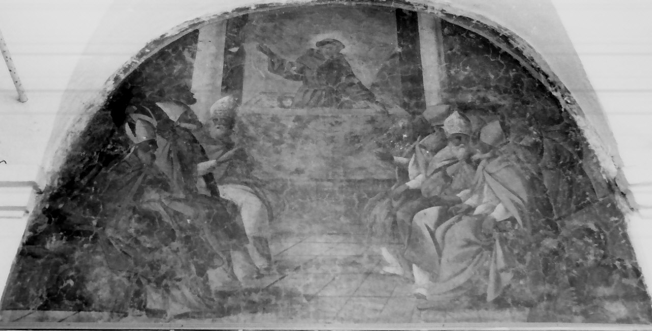 apparizione di San Francesco d'Assisi al capitolo di Arles (dipinto, elemento d'insieme) di Riccio Saverio (prima metà sec. XVIII)
