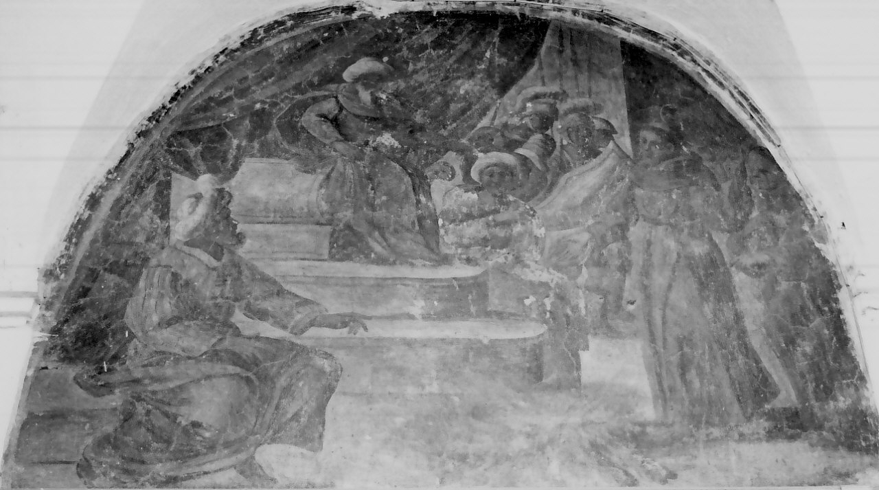 San Francesco d'Assisi predica davanti al sultano (dipinto, elemento d'insieme) di Riccio Saverio (prima metà sec. XVIII)