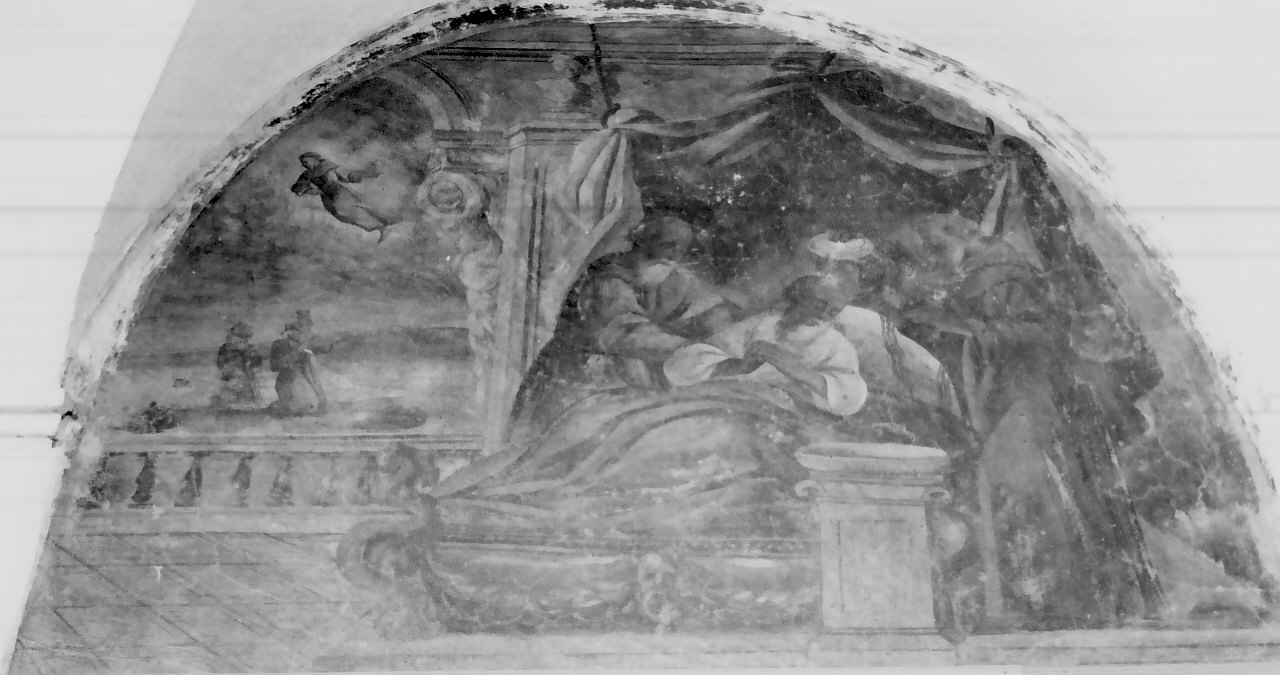 San Francesco d'Assisi battezza il sultano morente (dipinto, elemento d'insieme) di Riccio Saverio (prima metà sec. XVIII)