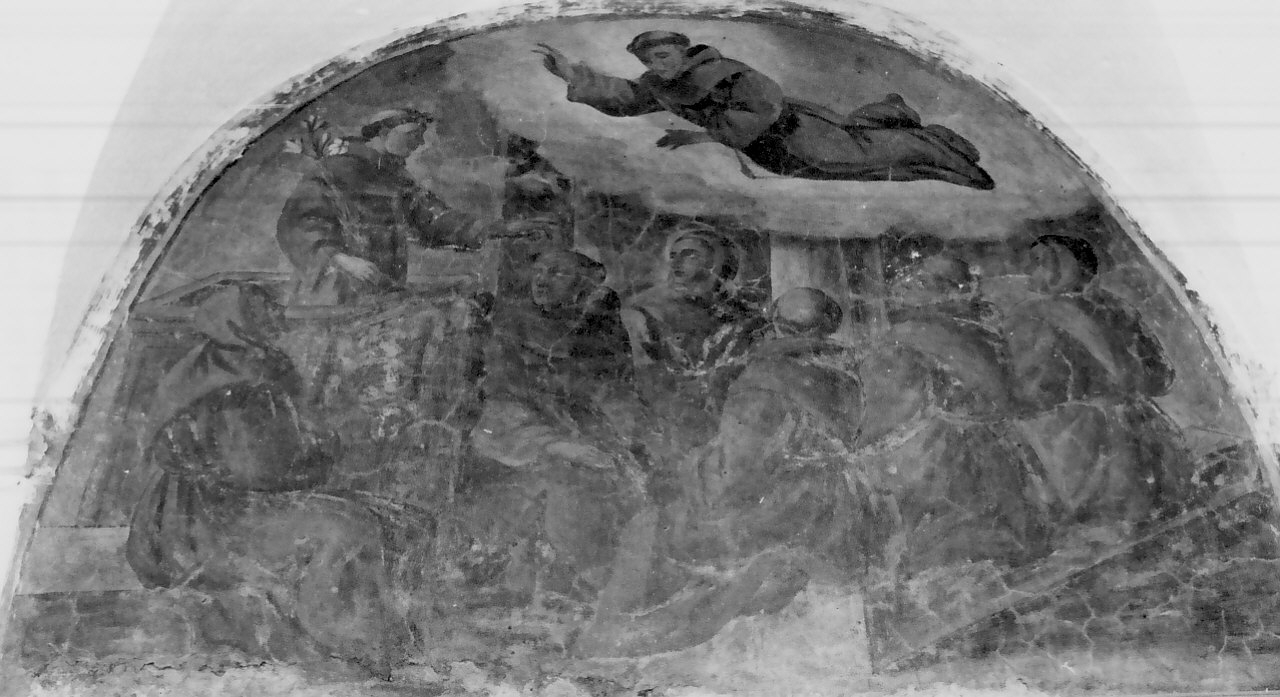 San Francesco d'Assisi appare a Sant'Antonio da Padova durante un sermone (dipinto, elemento d'insieme) di Riccio Saverio (prima metà sec. XVIII)