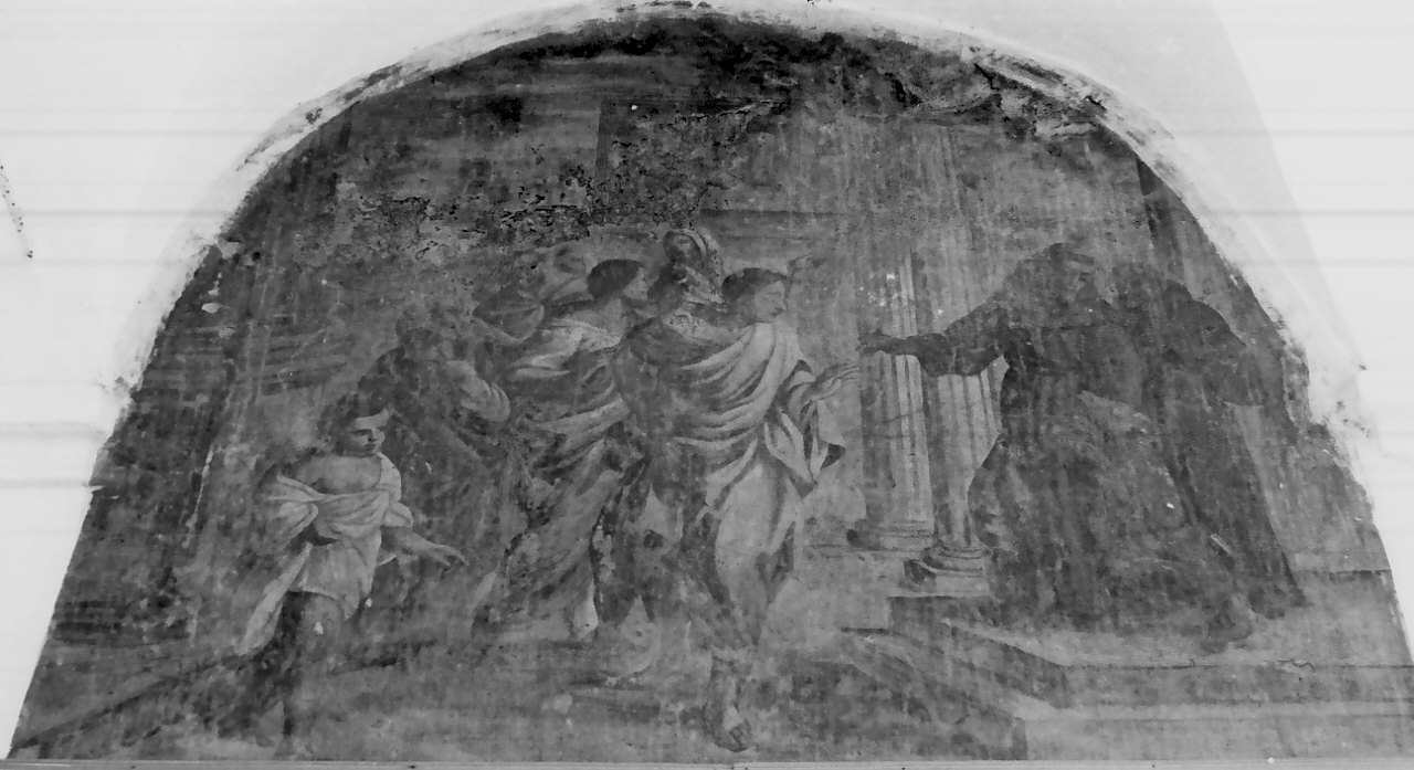San Francesco d'Assisi e il lupo di Gubbio (dipinto, elemento d'insieme) di Riccio Saverio (prima metà sec. XVIII)
