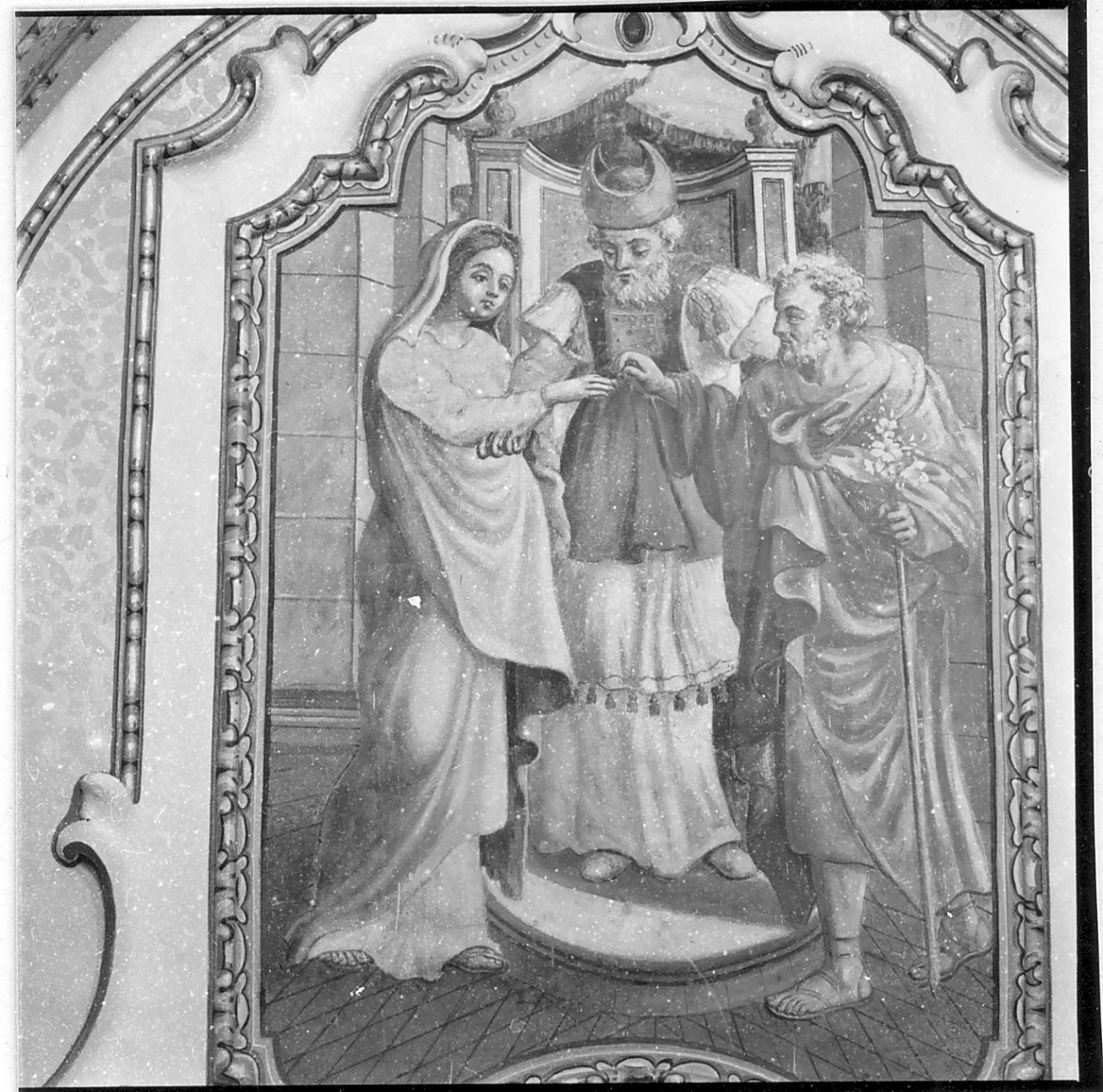 Sposalizio di Maria Vergine (dipinto, elemento d'insieme) di Galterio Genesio (sec. XVIII)