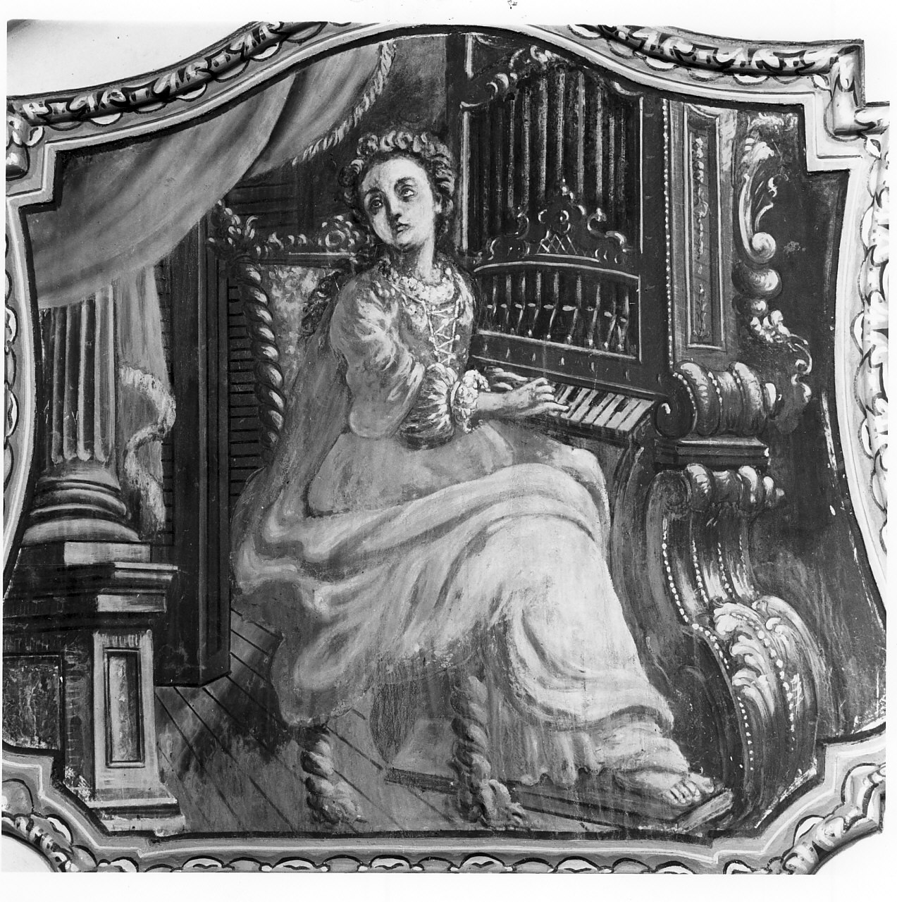 Santa Cecilia patrona della musica (dipinto, elemento d'insieme) di Galterio Genesio (sec. XVIII)