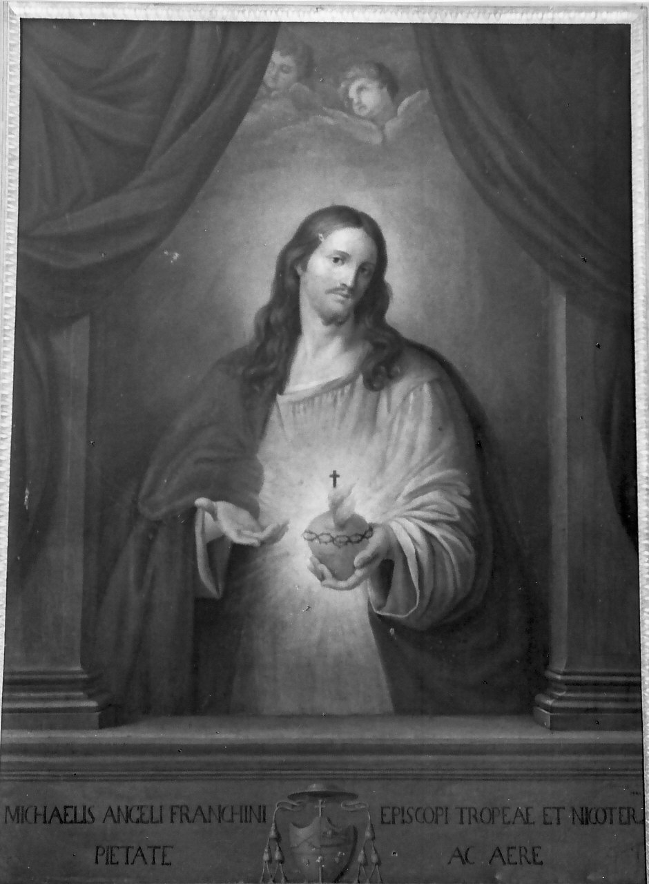 Sacro Cuore di Gesù (dipinto, opera isolata) - bottega Italia meridionale (sec. XIX)