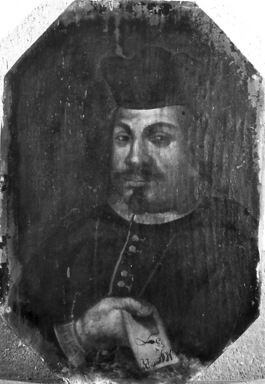 Pseudoritratto del Vescovo Justego, ritratto di ecclesiastico (dipinto, opera isolata) - ambito Italia meridionale (sec. XVII)