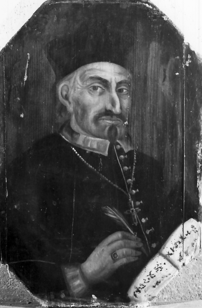 Pseudoritratto del Vescovo Pietro, ritratto di ecclesiastico (dipinto, opera isolata) - ambito Italia meridionale (sec. XVII)