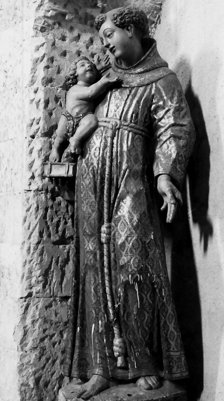 Sant'Antonio da Padova con il bambino (statua, opera isolata) - bottega Italia meridionale (sec. XVIII)