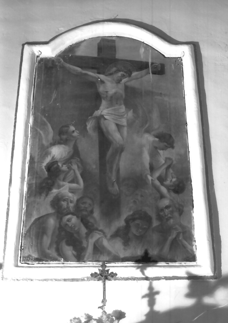 Cristo crocifisso e anime del purgatorio (dipinto, opera isolata) - ambito Italia meridionale (sec. XX)