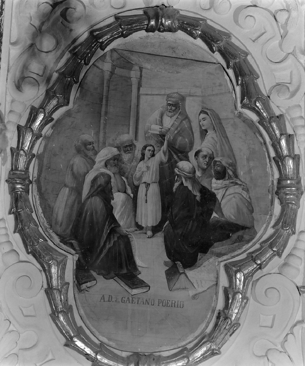 disputa di Gesù con i dottori nel tempio (dipinto, elemento d'insieme) - ambito calabrese (inizio sec. XX)