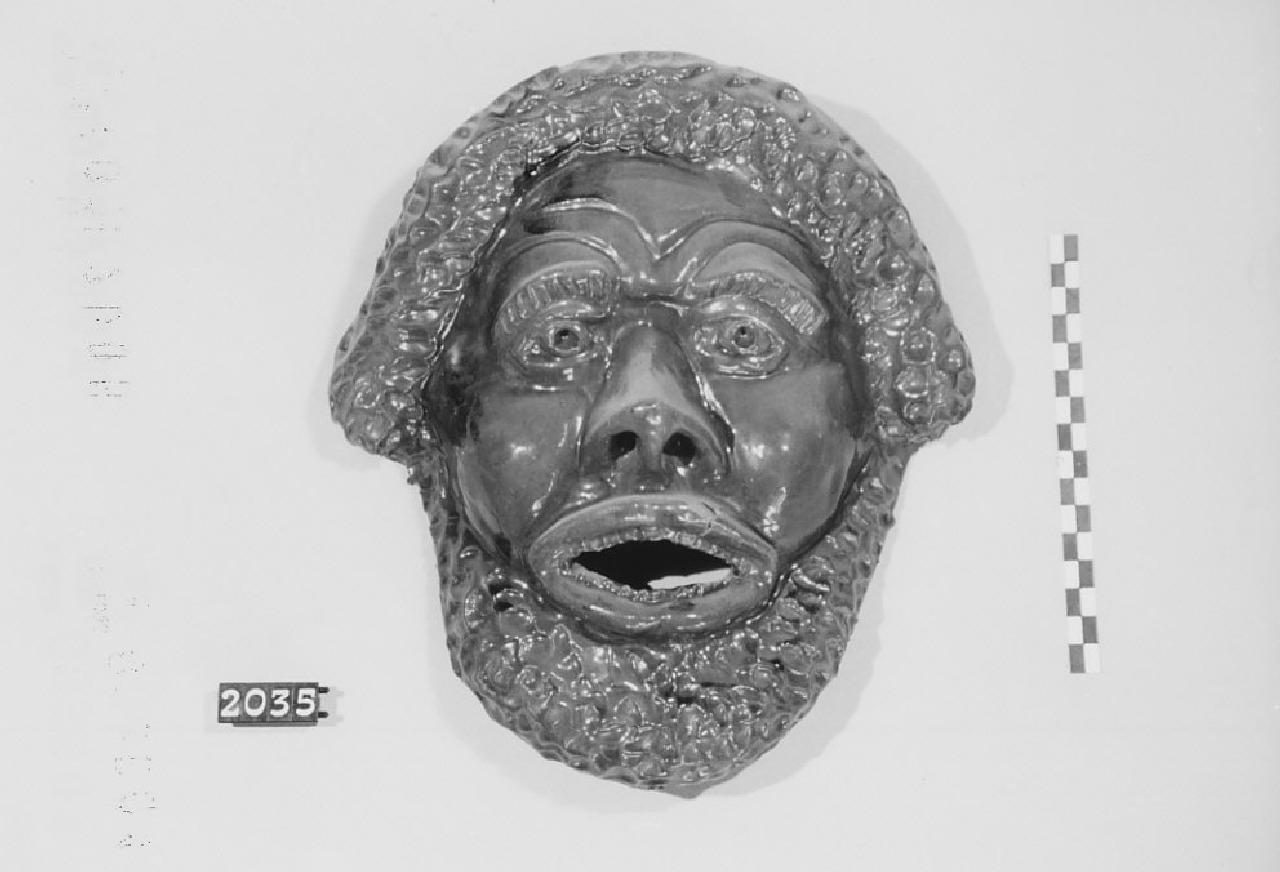 Volto mostruoso (maschera, ceramica) di Ferraro Antonio (Ceramista) (1950)