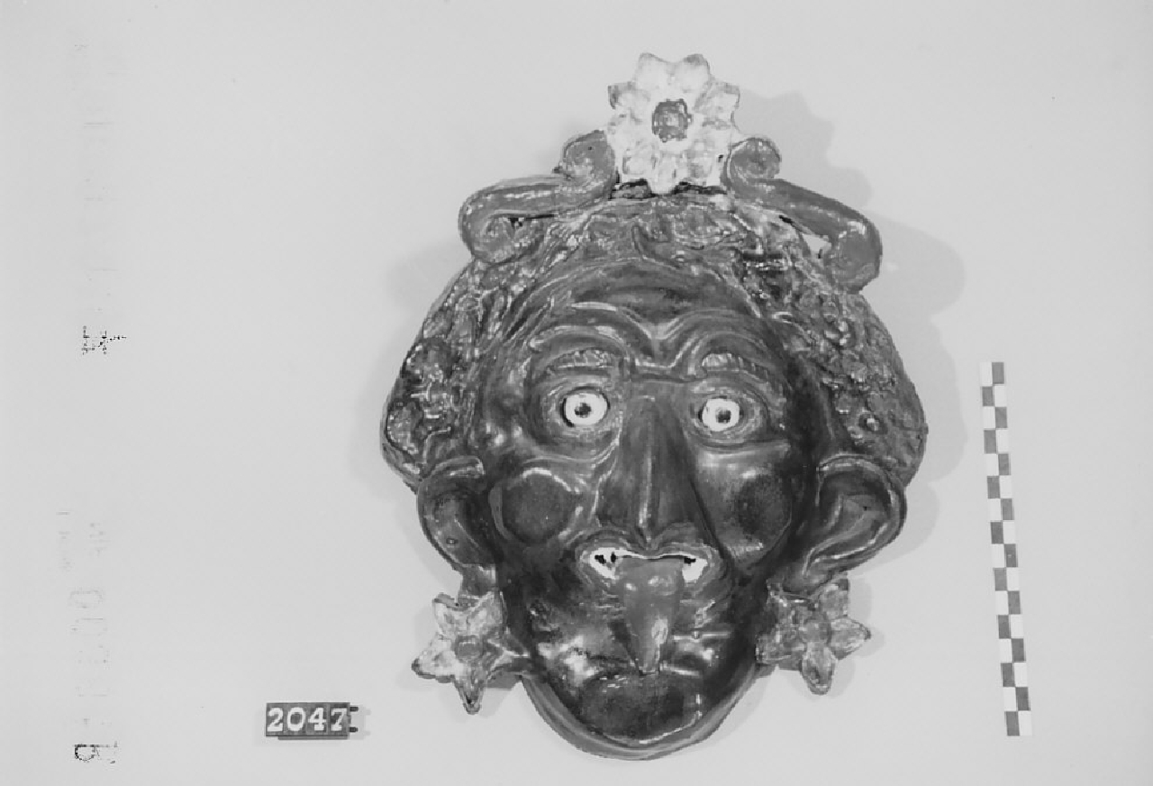 Volto diabolico (maschera, ceramica) - produzione di Seminara (sec. XX seconda metà)