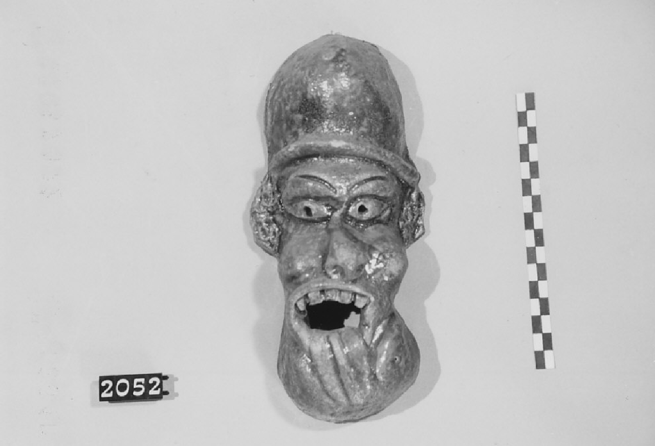 Volto grottesco (maschera, ceramica) - produzione di Seminara (1964)