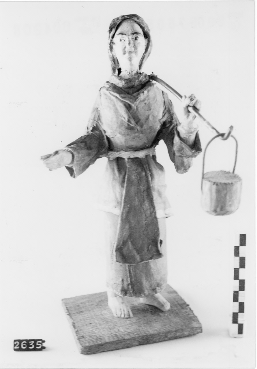Donna che trasporta acqua (statuetta da presepe) - bottega meridionale (sec. XIX fine)