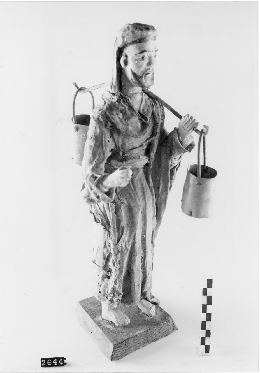 Uomo che trasporta acqua (statuetta da presepe) - bottega meridionale (sec. XIX fine)