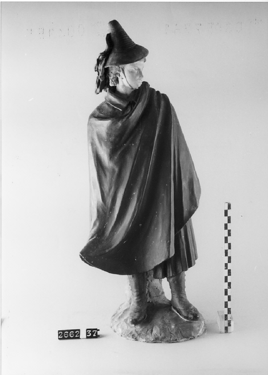 Figura maschile (statuetta da presepe, religiosità popolare) - ambito calabrese (1915 ca)