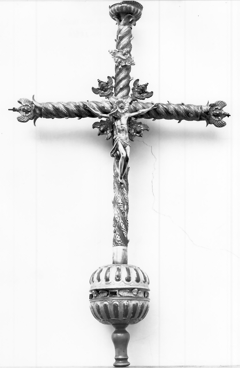 croce processionale, opera isolata - bottega Italia meridionale (sec. XVII)