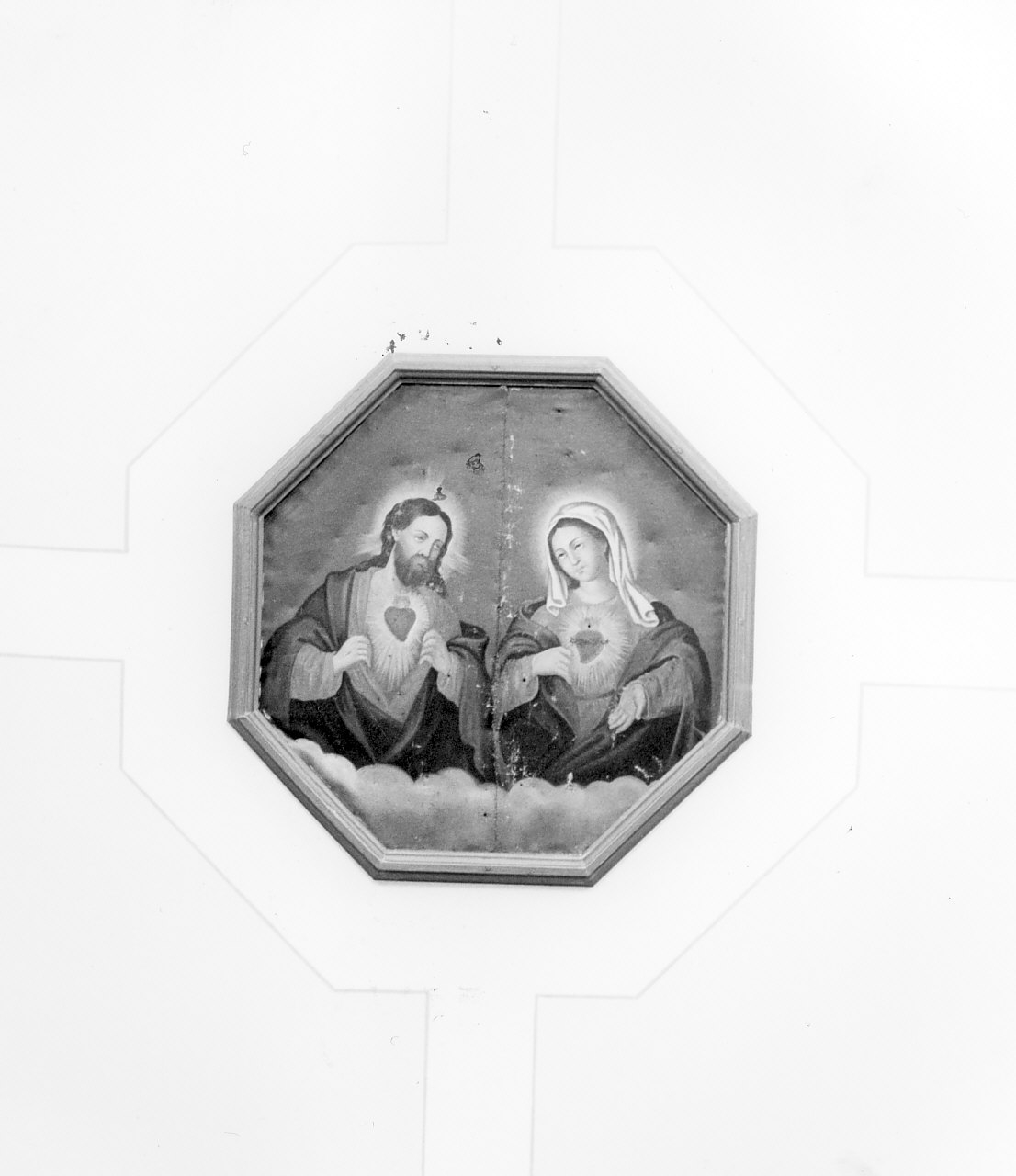Sacro cuore di Gesù e Maria (dipinto, opera isolata) - ambito calabrese (fine/inizio secc. XIX/ XX)