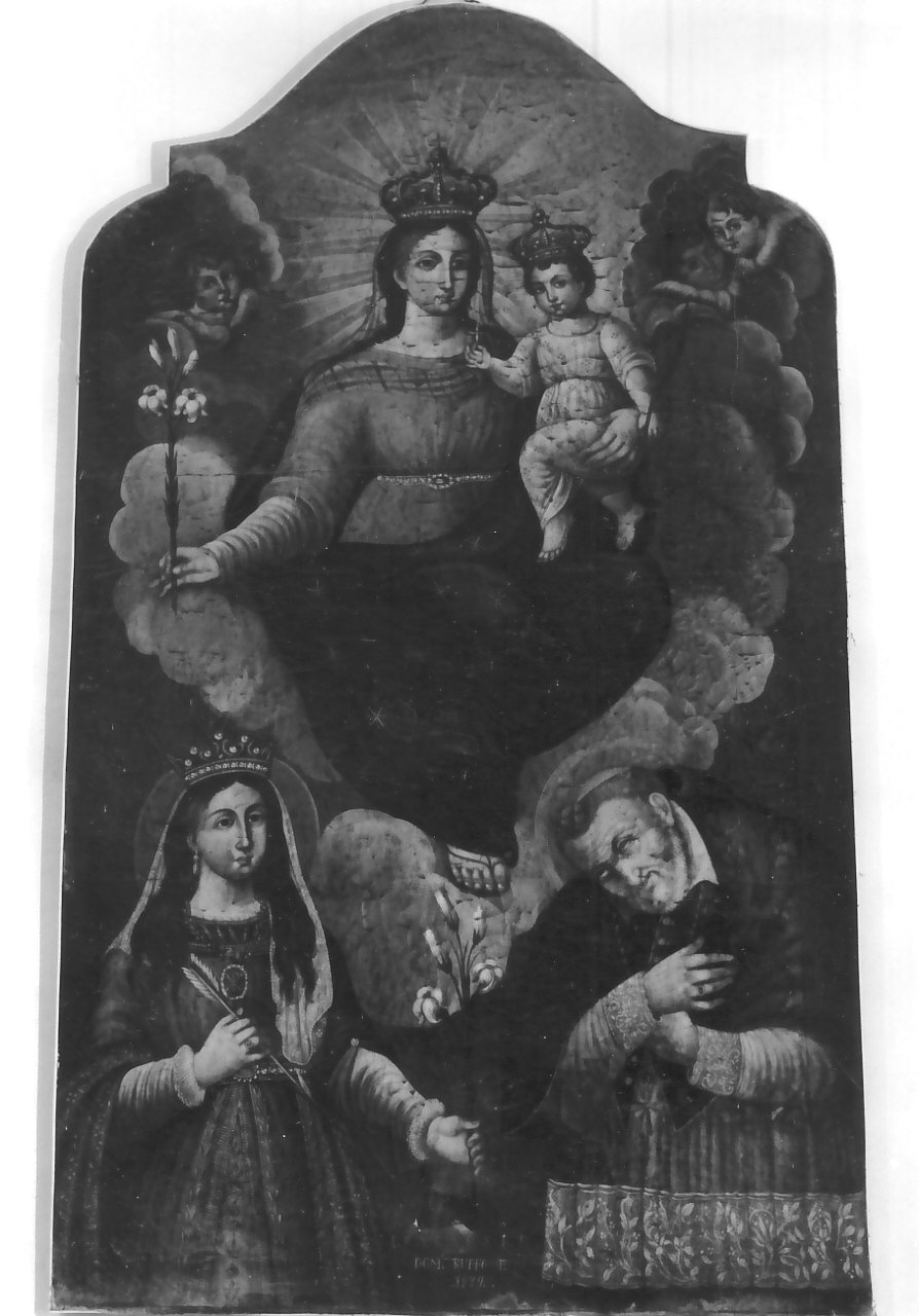 Madonna con Bambino e Santi (dipinto, opera isolata) di Ruffo Domenico (sec. XIX)