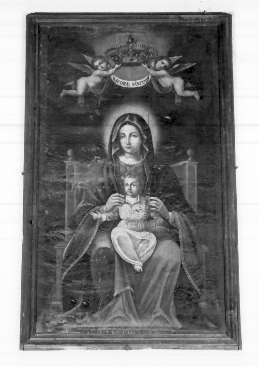 Madonna in trono con Bambino (dipinto, opera isolata) - ambito Italia meridionale (fine/inizio secc. XIX/ XX)