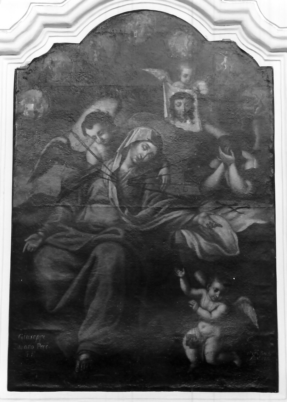 Madonna Addolorata (dipinto, opera isolata) di Basile Domenico (sec. XIX)