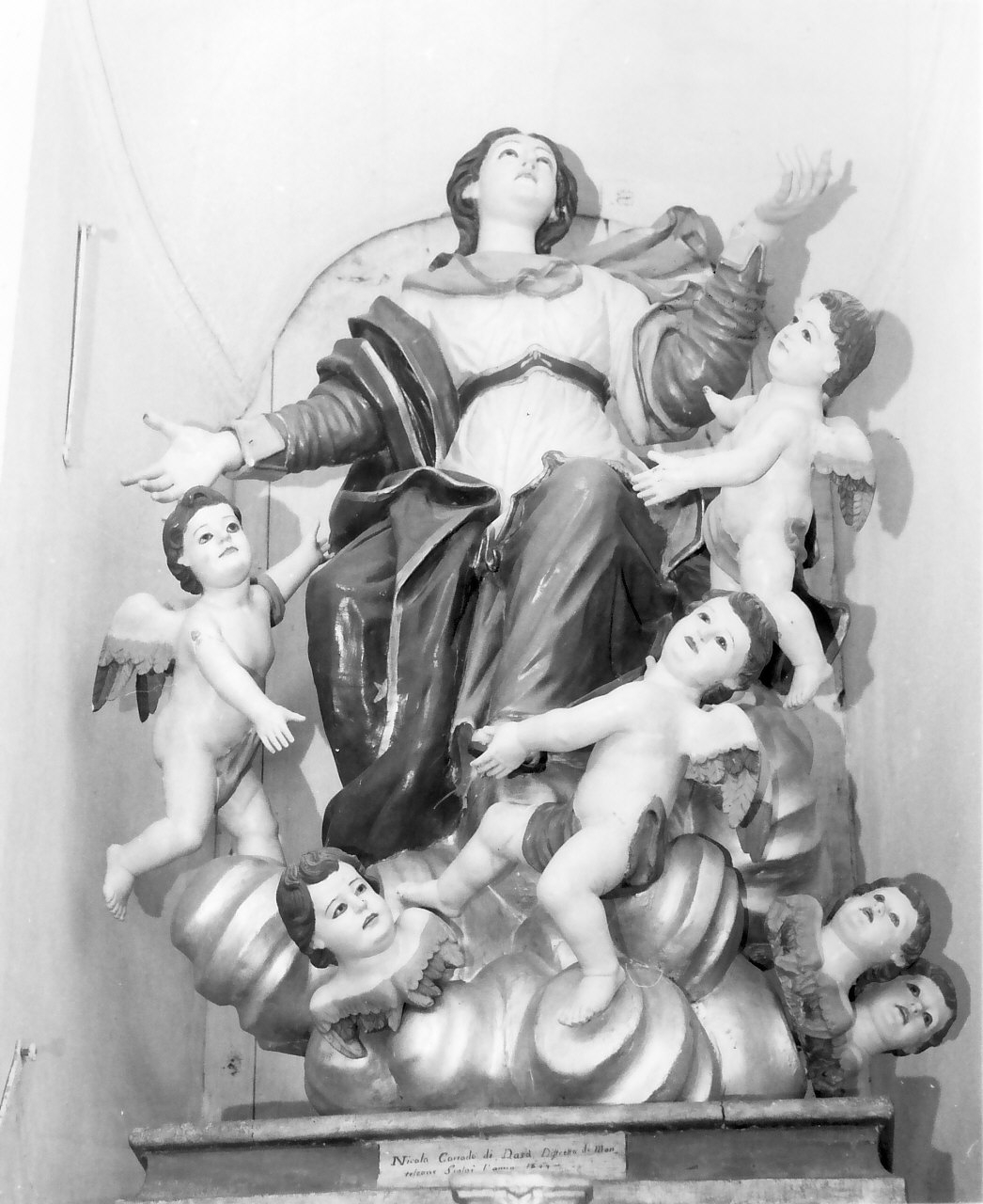 Madonna Assunta con angeli (gruppo scultoreo) di Corrado Nicola (sec. XIX)