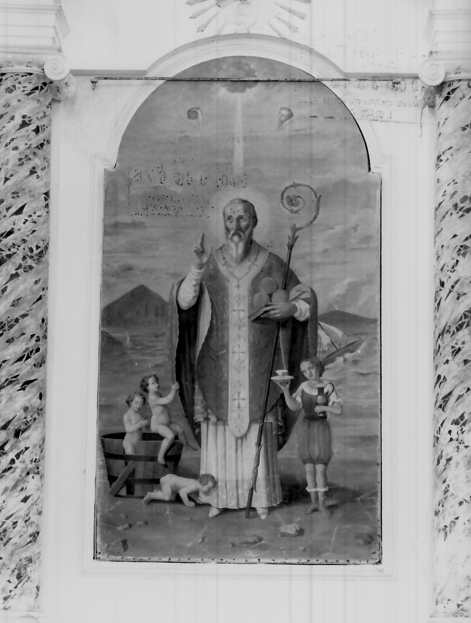 San Nicola di Bari resuscita i tre fanciulli (dipinto, opera isolata) di Guzzi Agostino (sec. XIX)