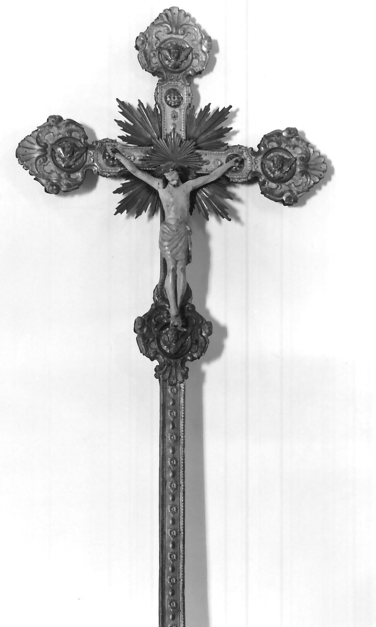 croce processionale, opera isolata - bottega Italia meridionale (inizio sec. XX)