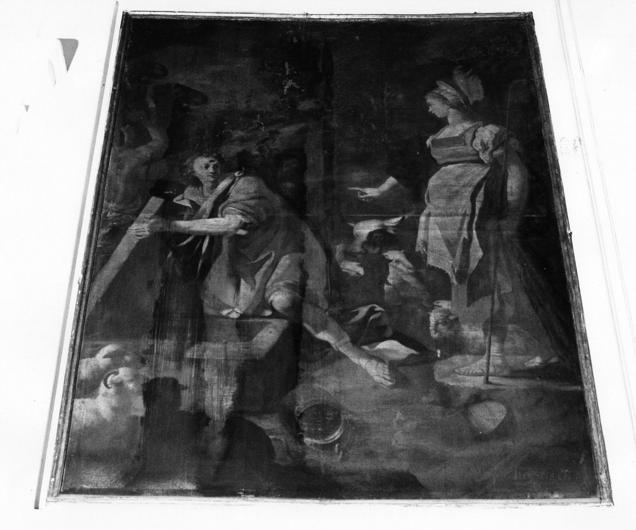 Giacobbe e Rachele al pozzo (dipinto) di Cacciapuoti Luigi (sec. XVIII)
