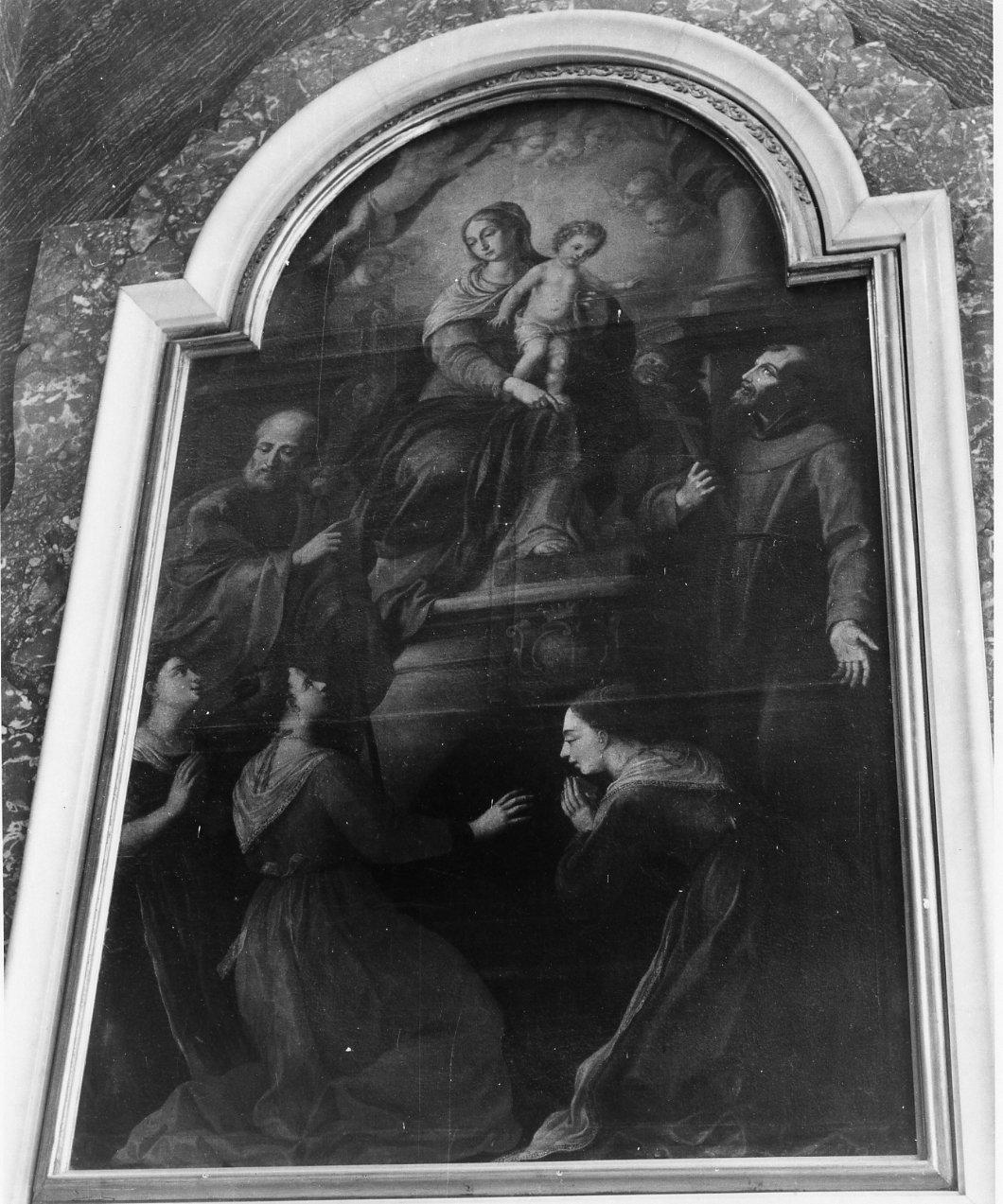 Madonna con Bambino tra San Francesco e San Giuseppe (dipinto) - ambito napoletano (sec. XVIII)