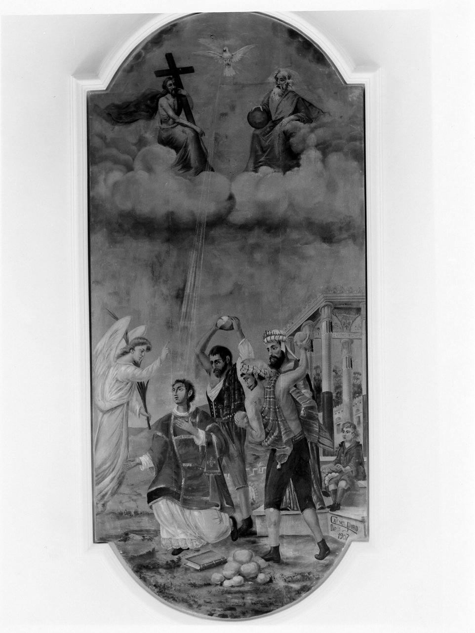 lapidazione di Santo Stefano (dipinto) di Piro Carmine (sec. XX)