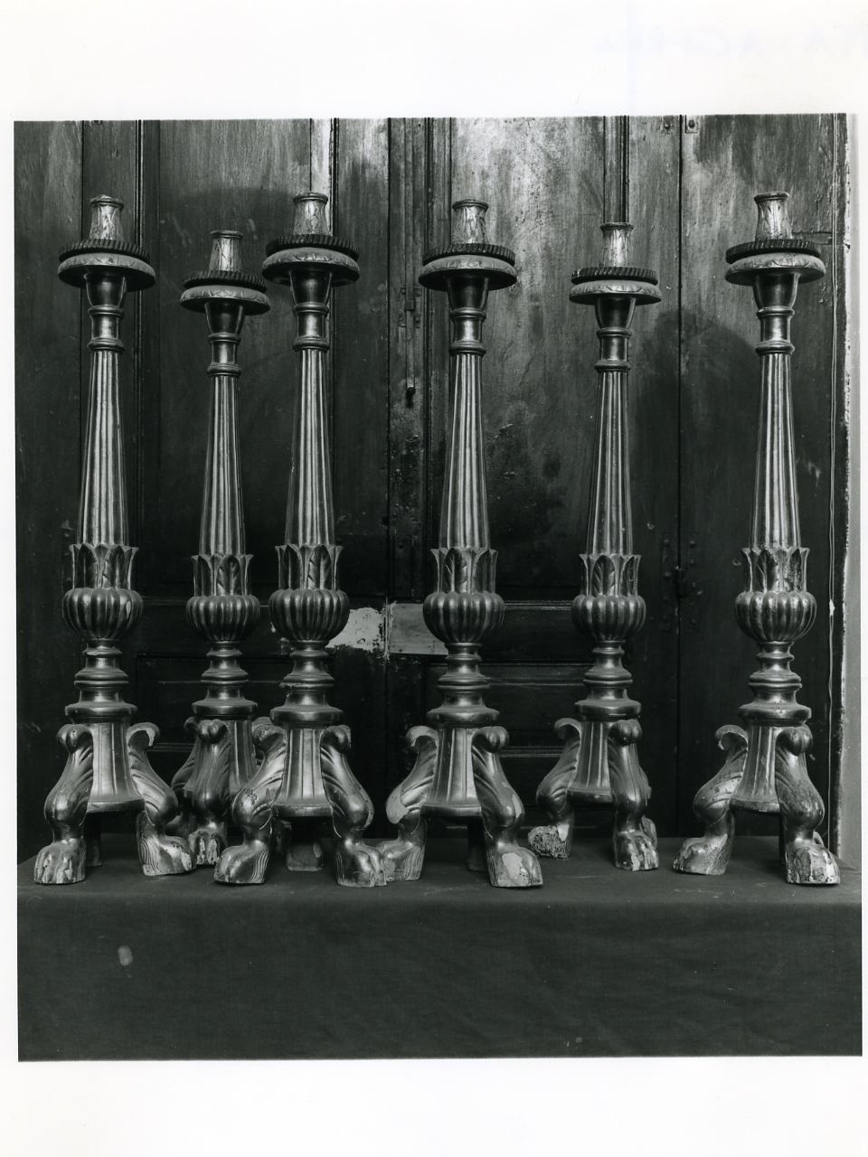 candeliere d'altare, serie - bottega napoletana (metà sec. XIX)