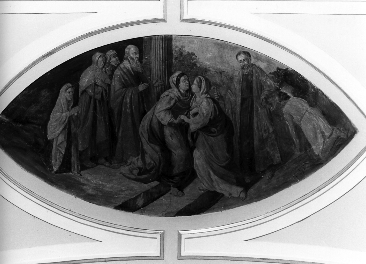 visita della Sacra Famiglia a Sant'Elisabetta (dipinto) di Battaglia Domenico (fine/inizio secc. XIX/ XX)
