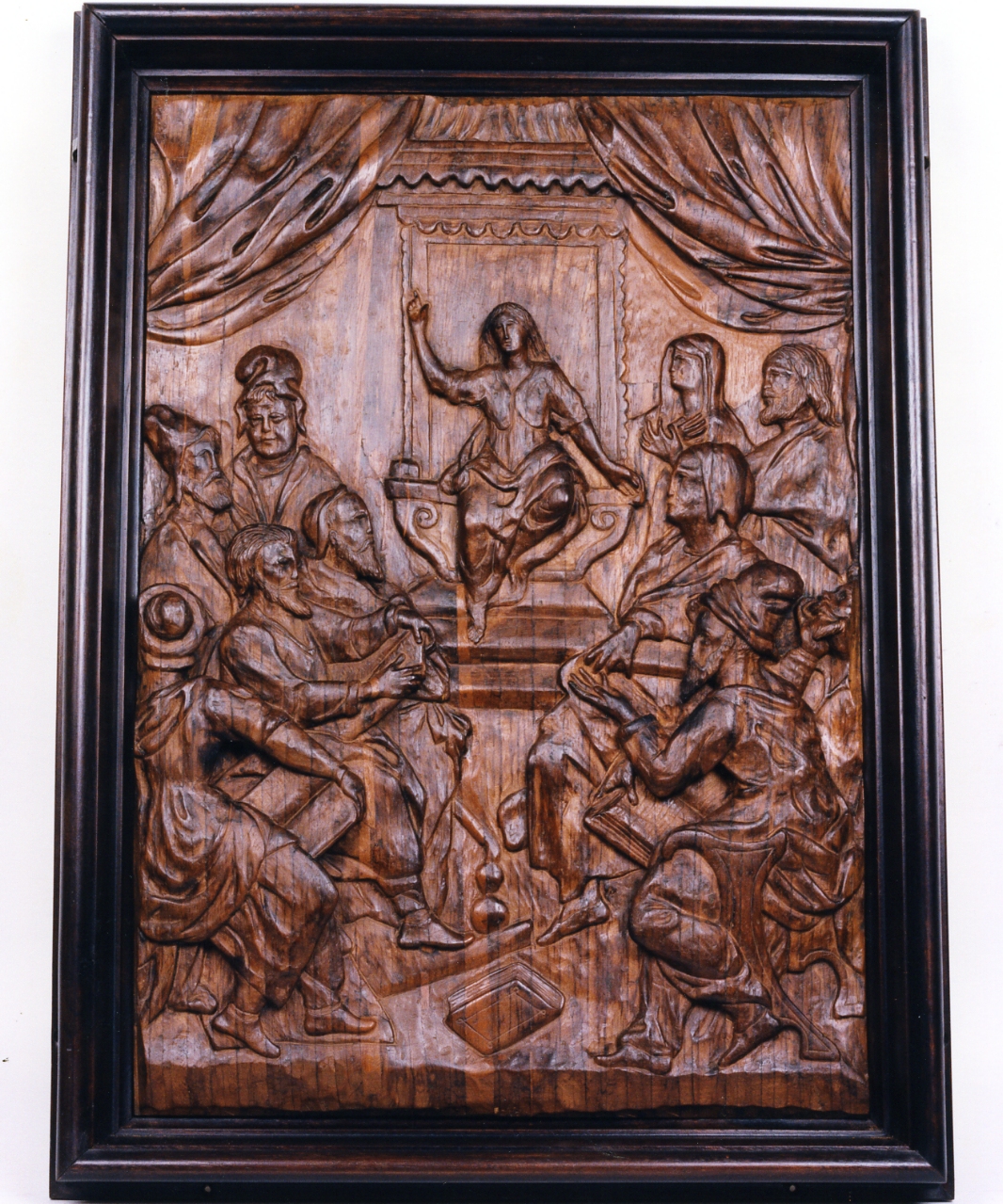 disputa di Gesù con i dottori nel tempio (formella, elemento d'insieme) - bottega napoletana (seconda metà sec. XVI)