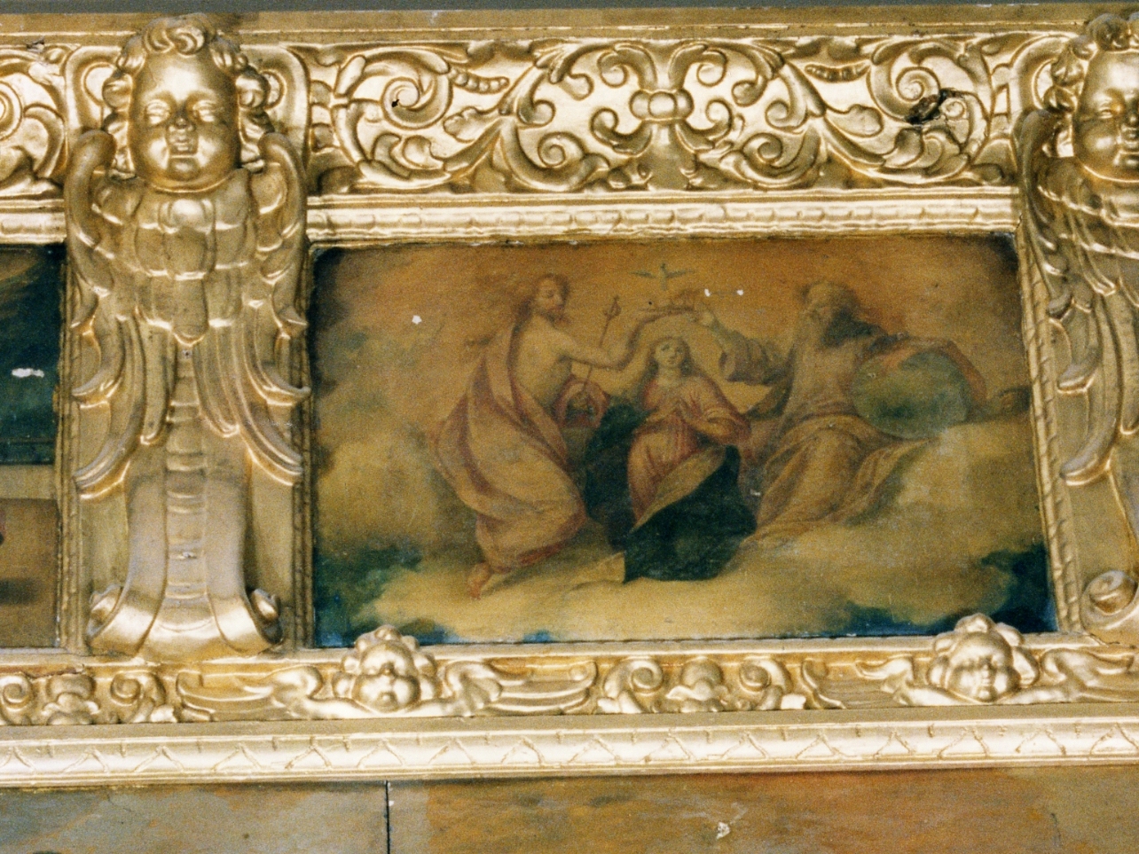 incoronazione di Maria Vergine (formella, elemento d'insieme) di Imparato Girolamo (sec. XVI)