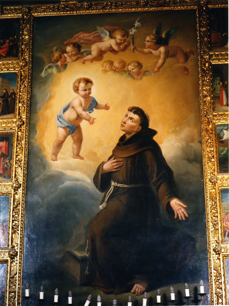 Sant'Antonio da Padova con il bambino (scomparto di polittico, elemento d'insieme) - ambito napoletano (metà sec. XIX)