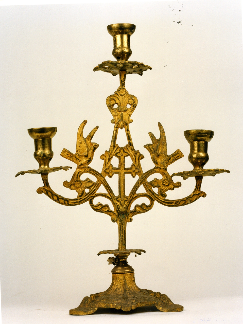 candeliere d'altare, serie - bottega napoletana (fine sec. XIX)