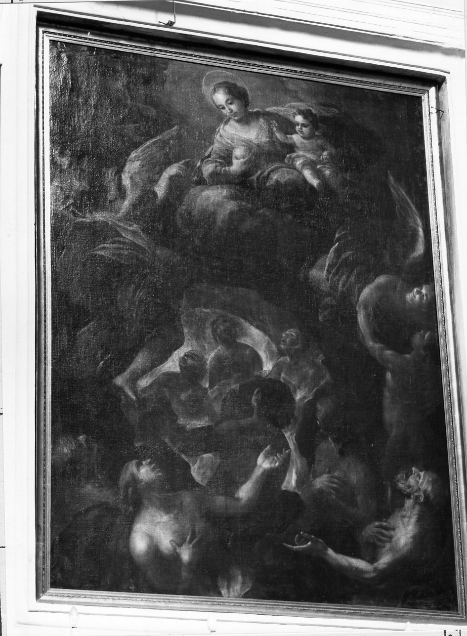 Madonna con personaggi che implorano il suo aiuto (dipinto) di Giordano Luca (cerchia) (seconda metà sec. XVII)