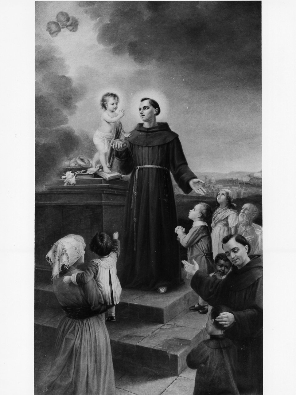 Sant'Antonio da Padova con il bambino (dipinto) - ambito napoletano (sec. XX)