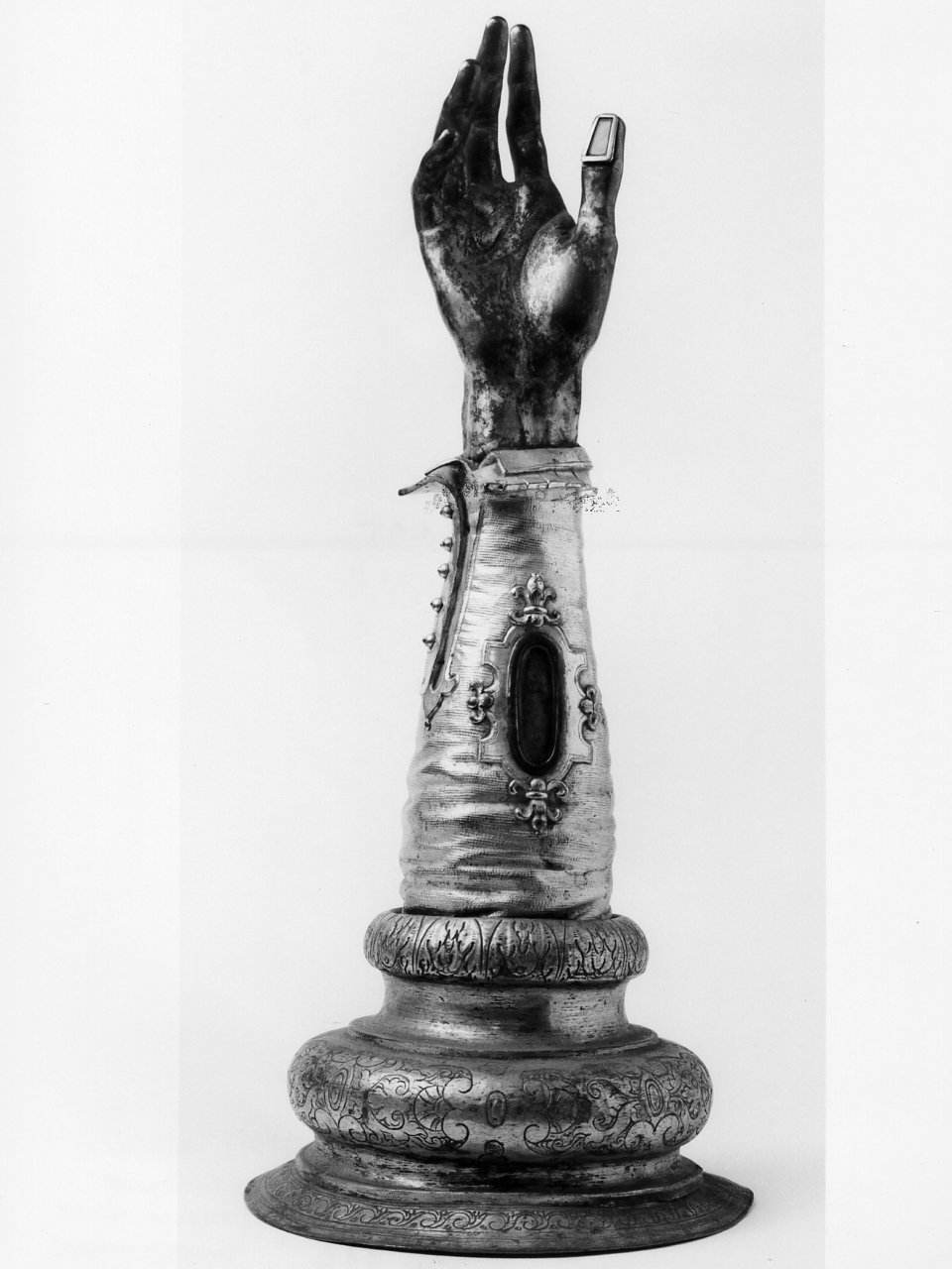 reliquiario antropomorfo - a braccio - bottega napoletana (sec. XVI)