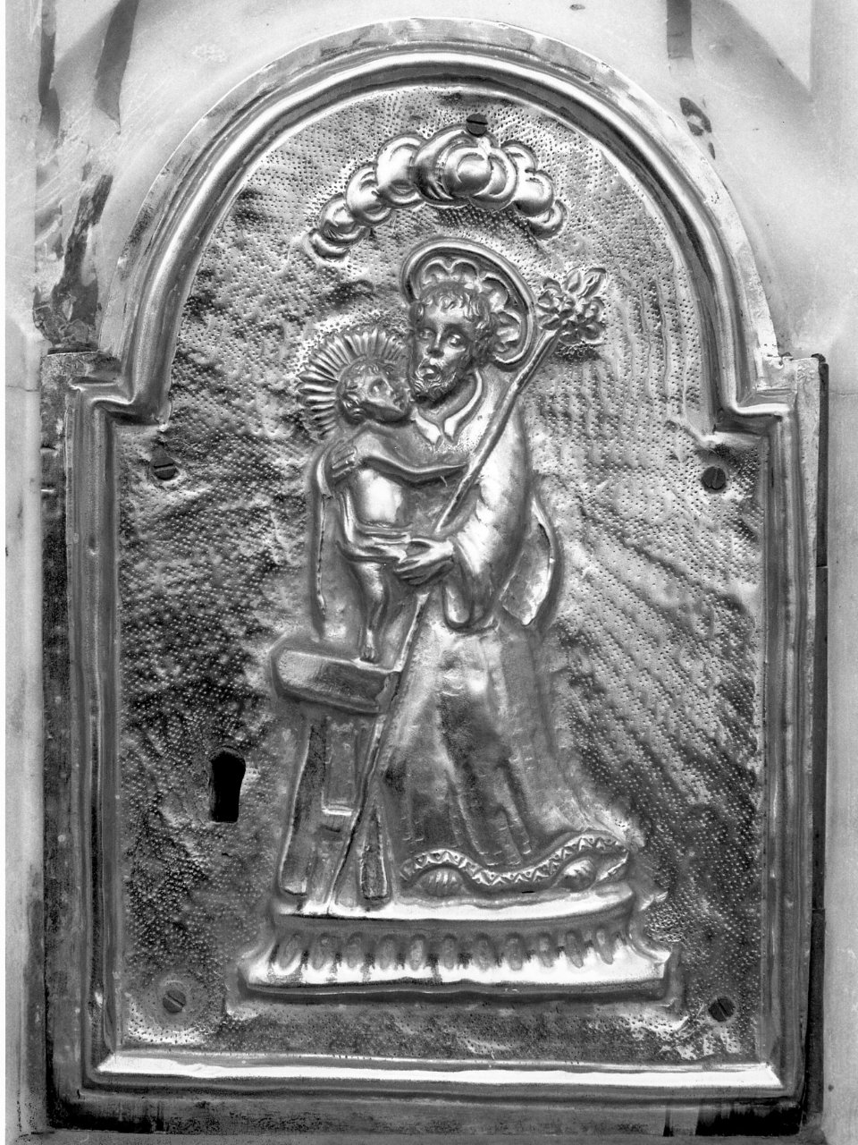 San Giuseppe e Gesù Bambino (sportello di tabernacolo) - bottega napoletana (ultimo quarto sec. XIX)