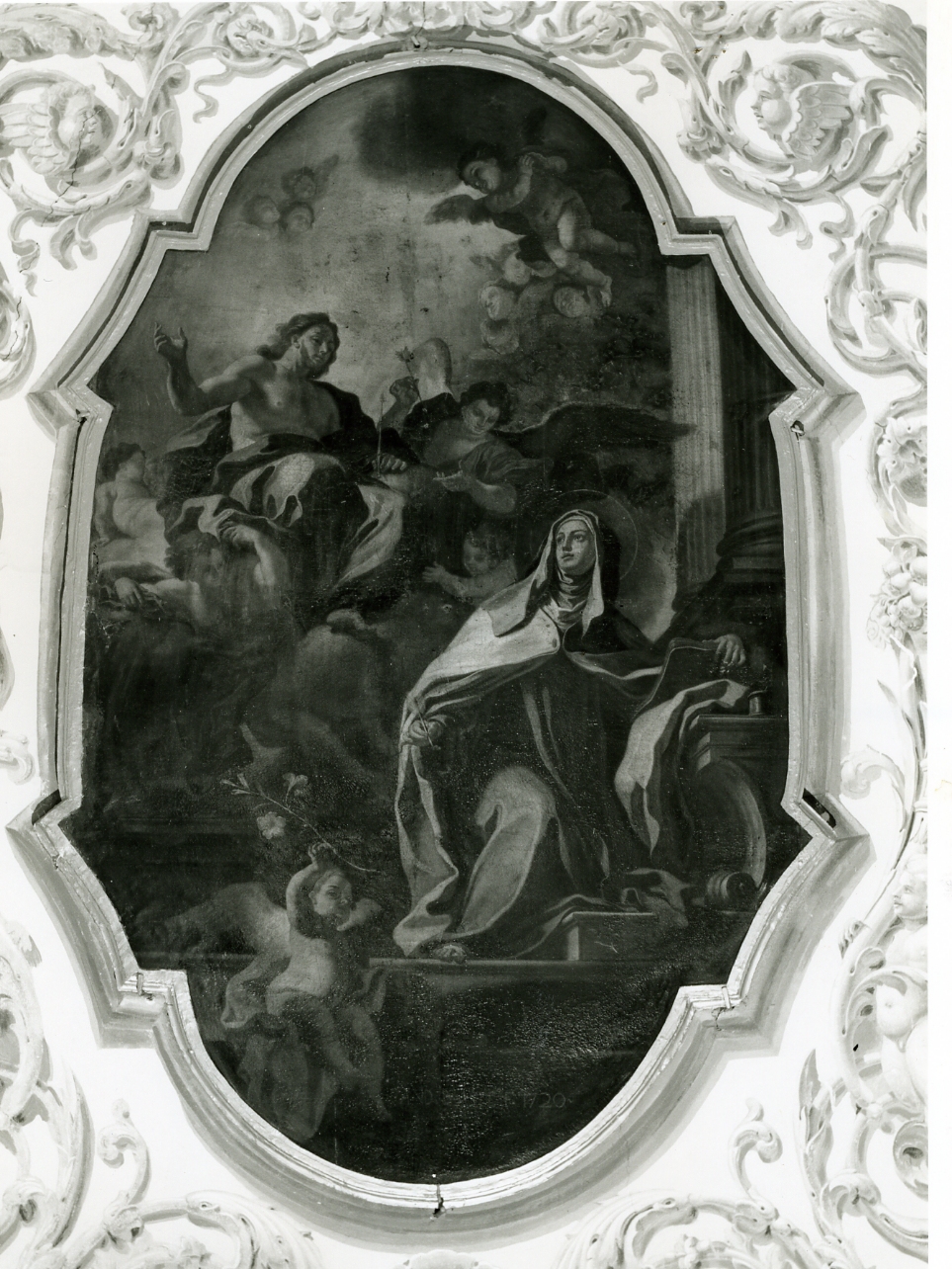 apparizione di Cristo a Santa Teresa d'Avila (dipinto) di D'Aste Andrea (primo quarto sec. XVIII)
