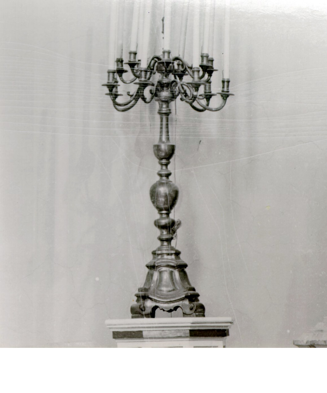 candelabro, serie - bottega napoletana (fine sec. XVIII)