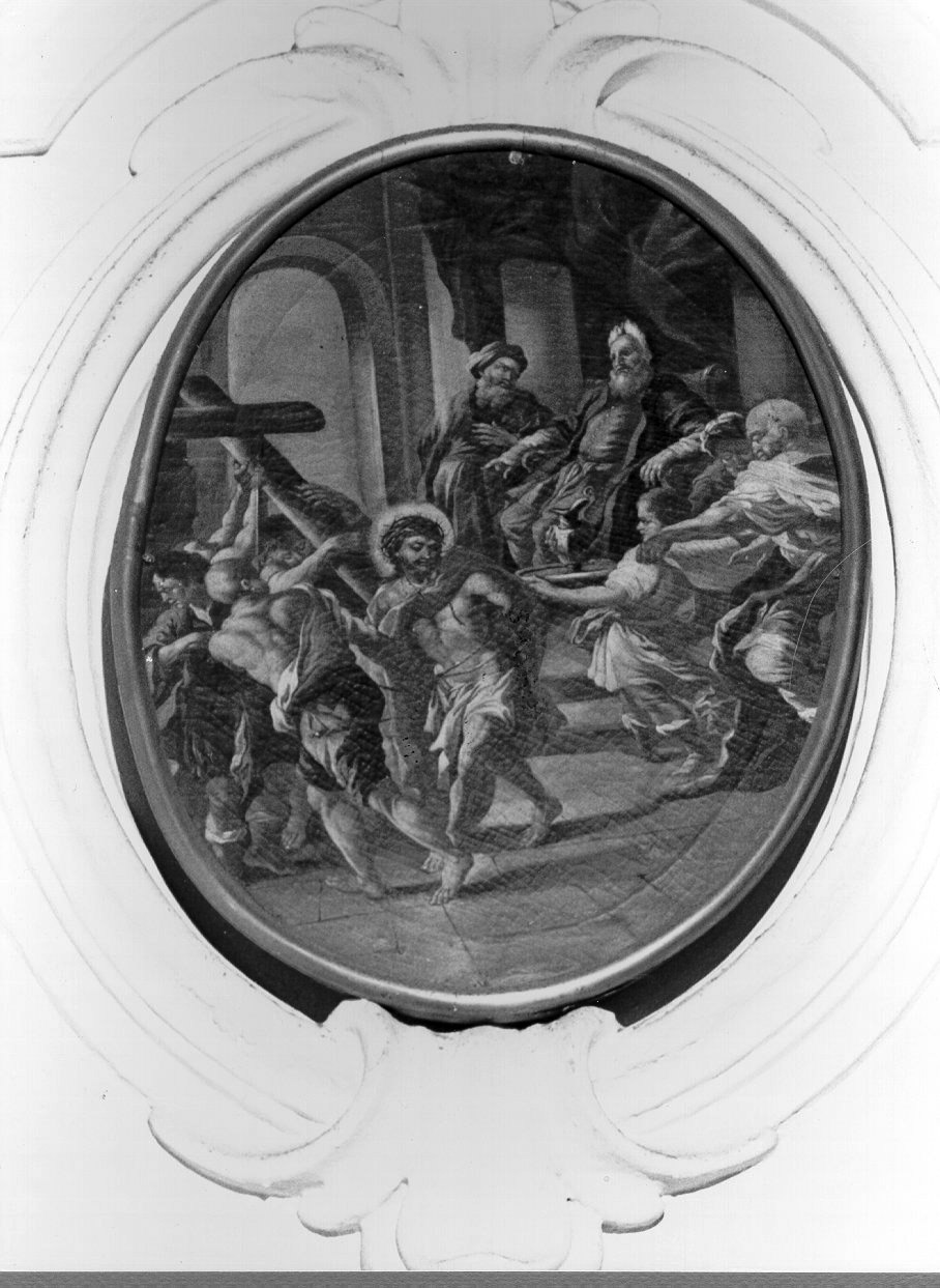 stazione I: Gesù condannato a morte (dipinto, elemento d'insieme) - ambito napoletano (prima metà sec. XVIII)