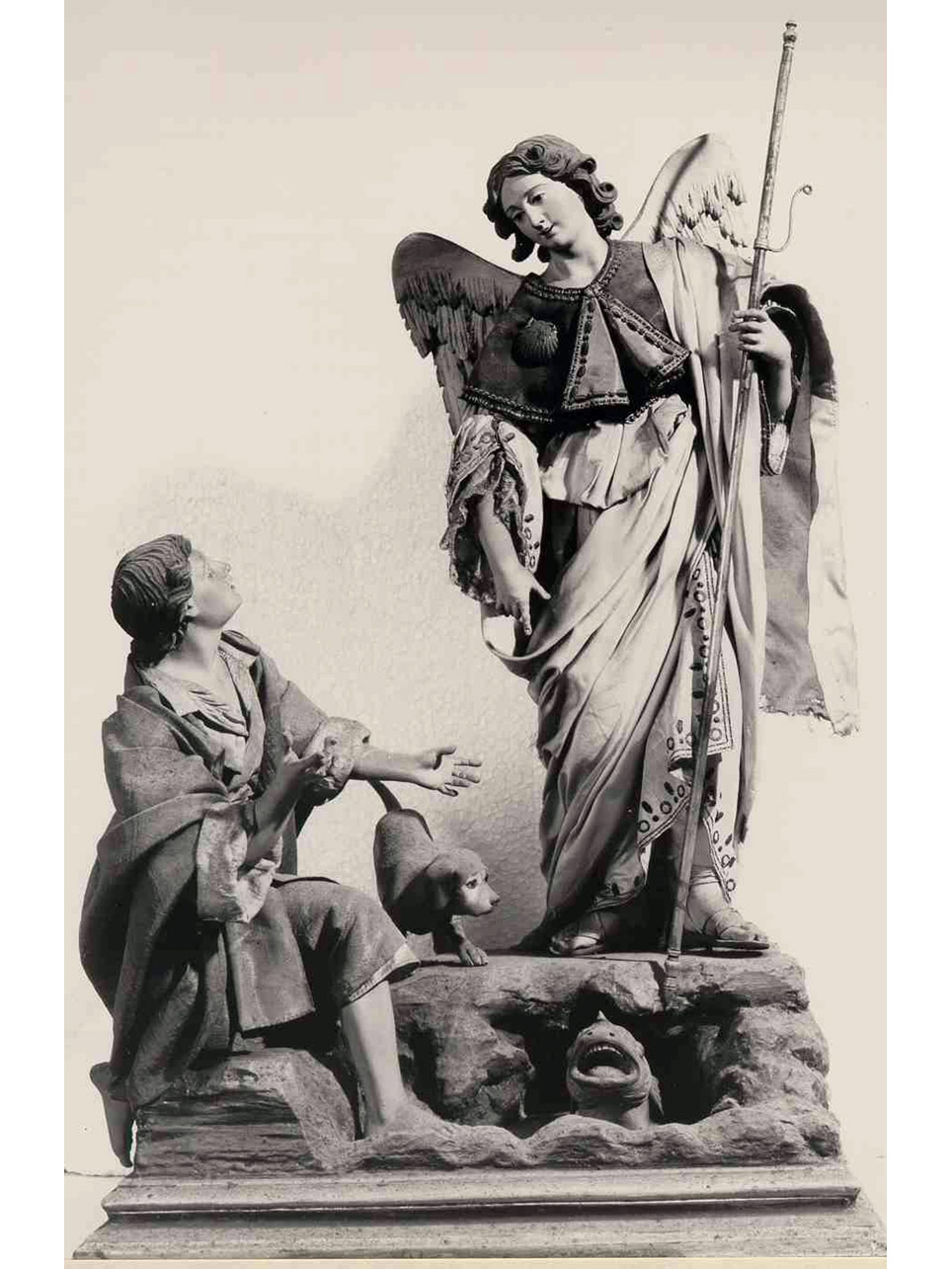 Tobia e San Raffaele arcangelo (gruppo scultoreo) di Ingaldi Nicola (inizio sec. XIX)