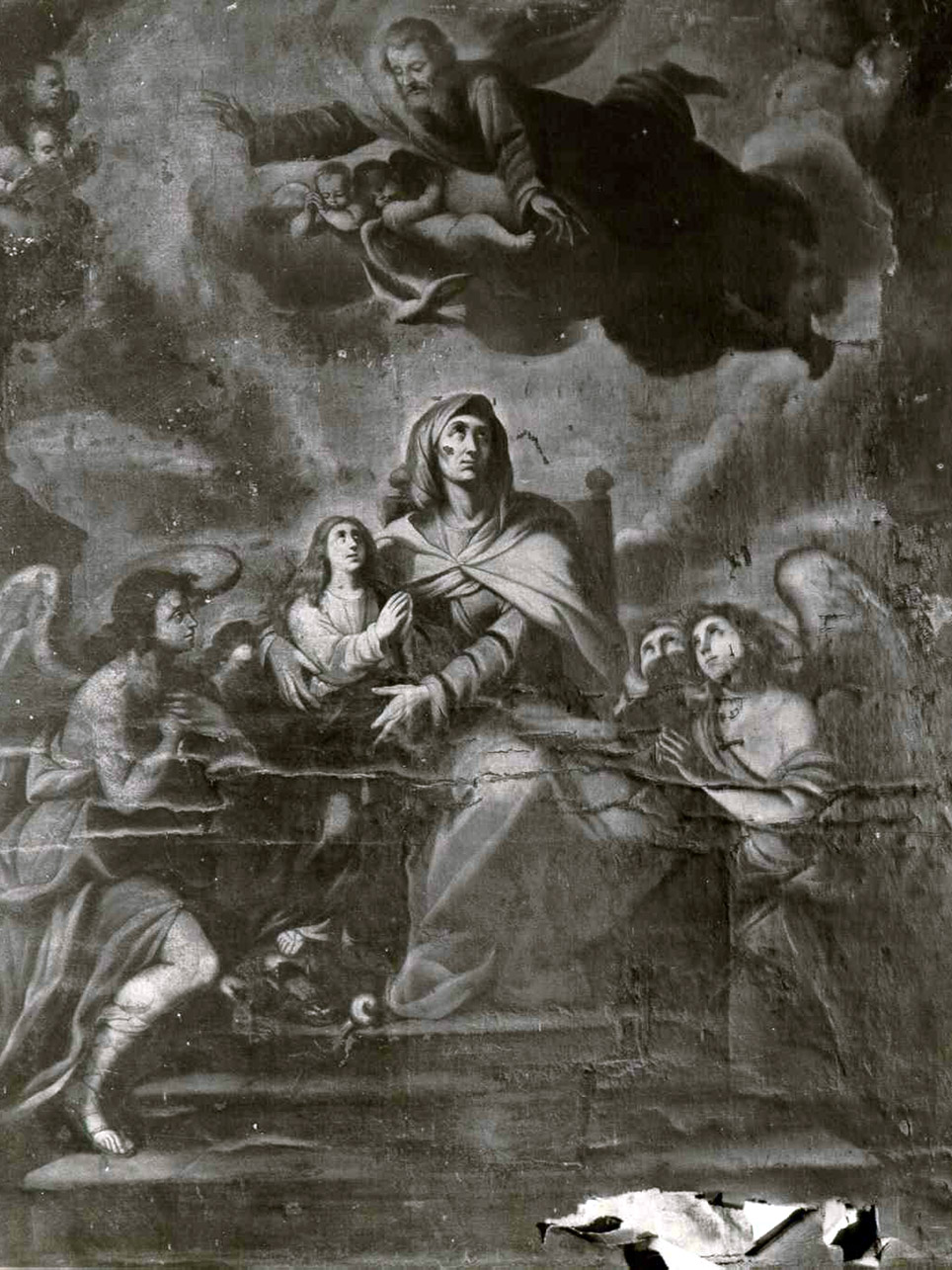 SANT'ANNA CON LA VERGINE BAMBINA (DIPINTO) - AMBITO NAPOLETANO (Seconda metà sec. XVII)