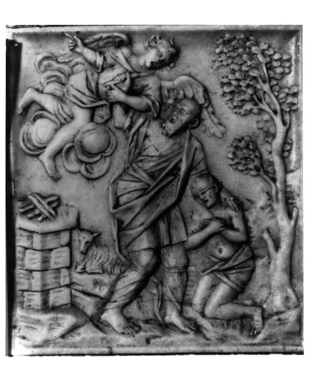 sacrificio di Isacco (rilievo, elemento d'insieme) - bottega napoletana (fine sec. XVIII)